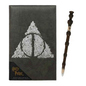 Harry Potter Deathly Hallows Embossed Journal with Elder Wand Pen